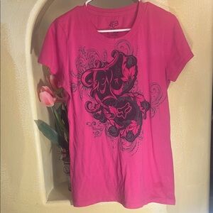 Fox Racing Women’s Pink Graphic Tee – Size Large